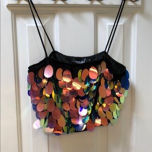 Sequin crop top